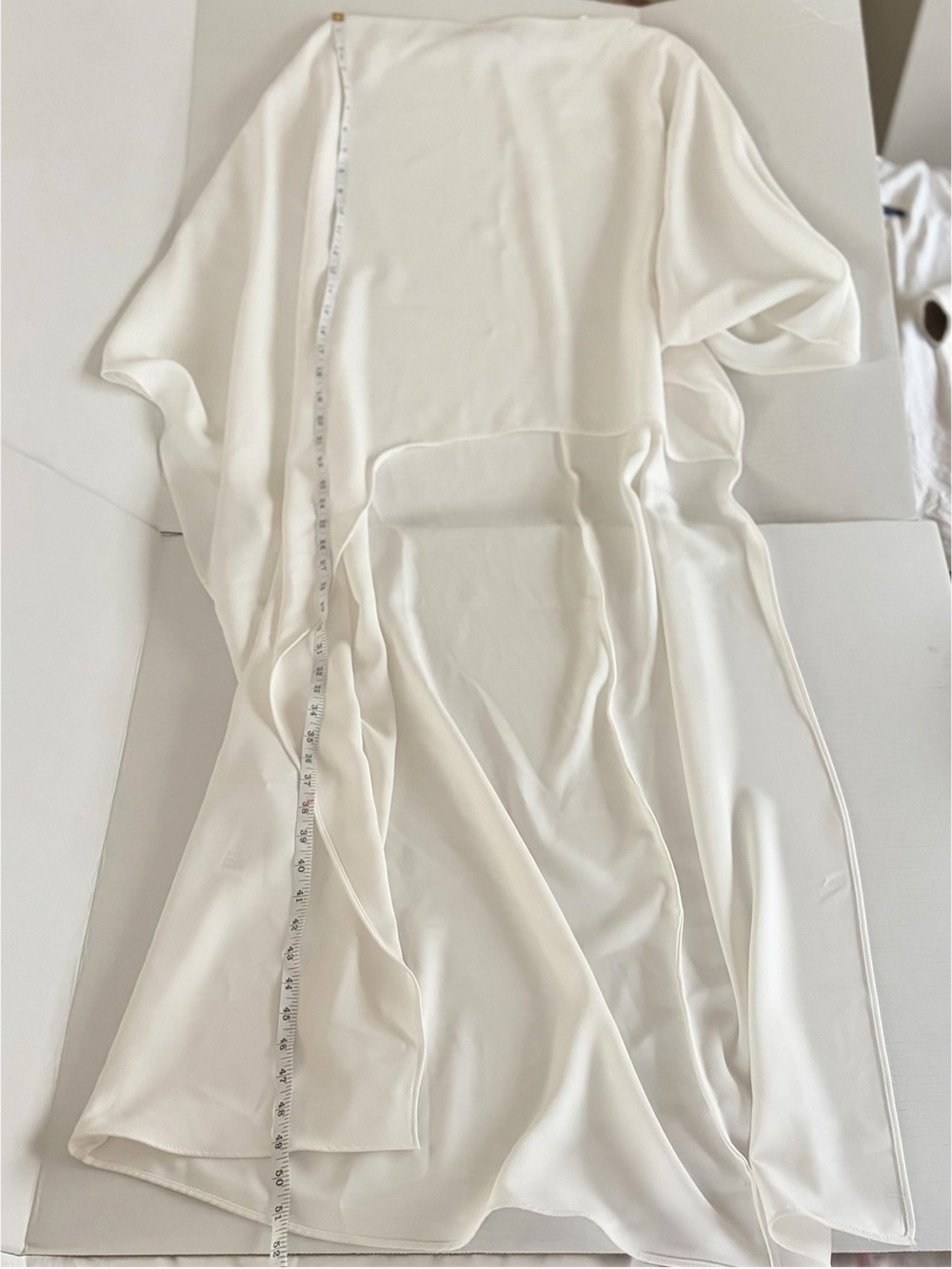 Zara White Asymmetric Cape Blouse - Picture 5 of 9